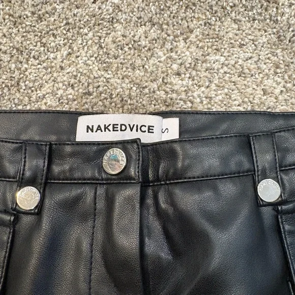 NAKEDVICE Lena black leather mini skirt small - Picture 4 of 5